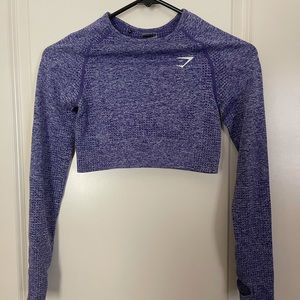 Gymshark Womens VITAL SEAMLESS 2.0 LONG SLEEVE CROP TOP